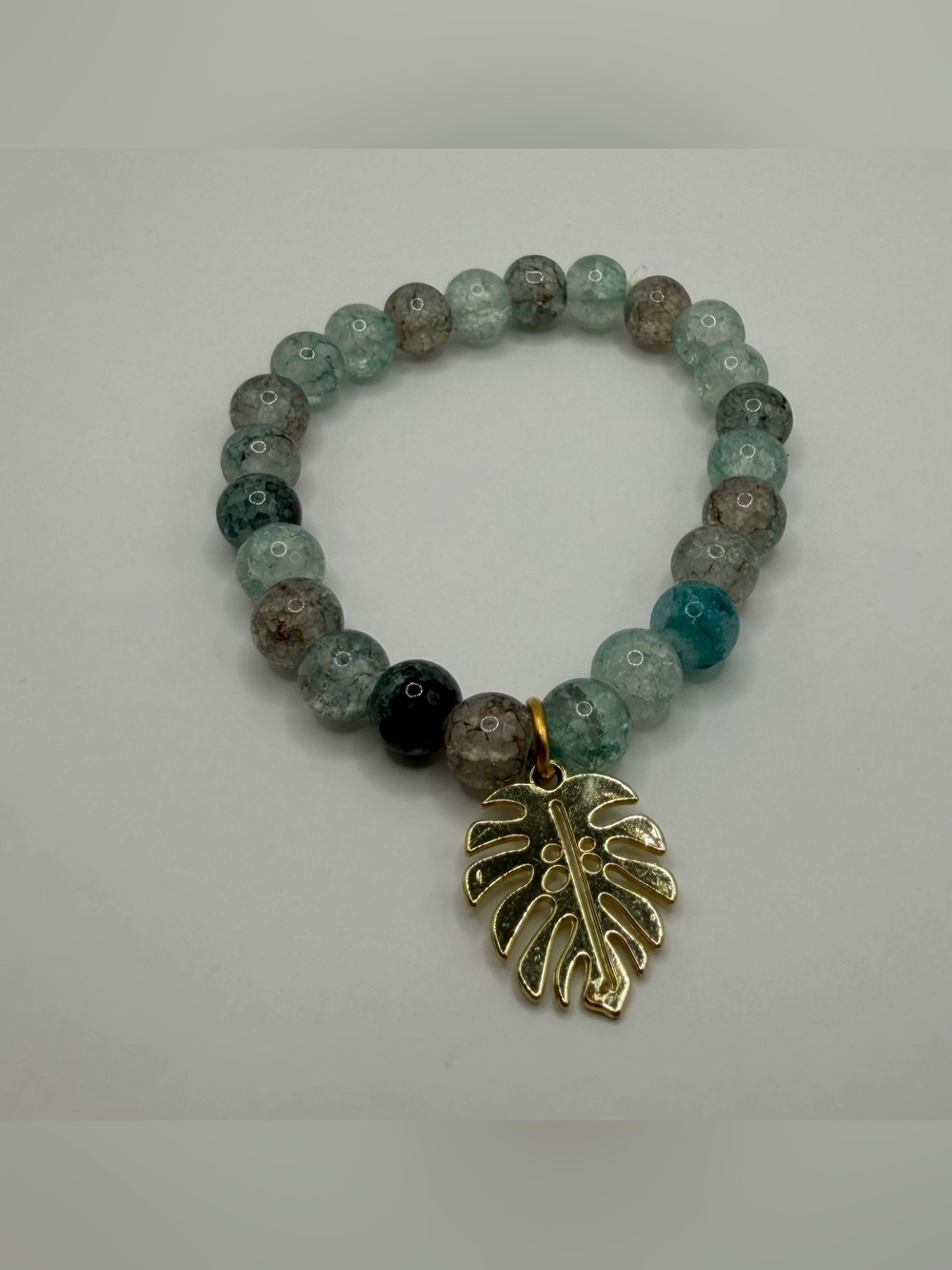 Beaded Stretchy Monstera Bracelet